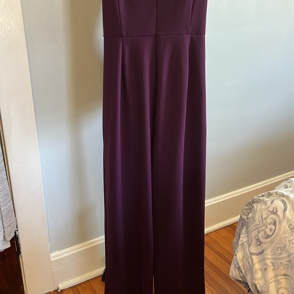 NWT Emma & Michele Plum Wide Leg Jumpsuit w/ Belt & Pockets Size 12 - Picture 12 of 12